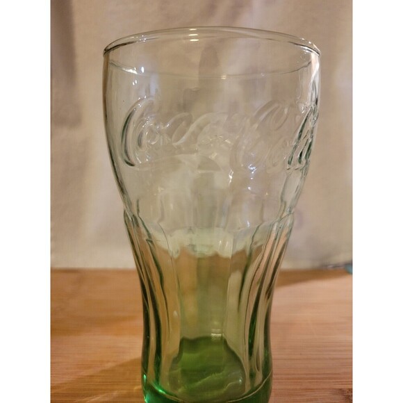 Vintage Classic Green Coca-Cola Glass - Contoured, Genuine Glass, 6" - Picture 8 of 8
